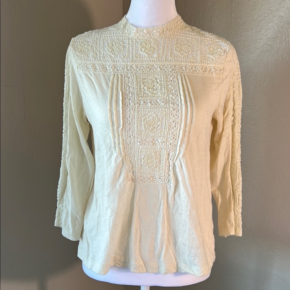 Elegant Cream Lace Women's Top